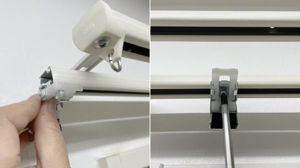 カーテンレールにブラケットを取り付ける