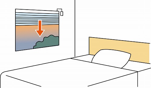タイマーで閉まるブラインド