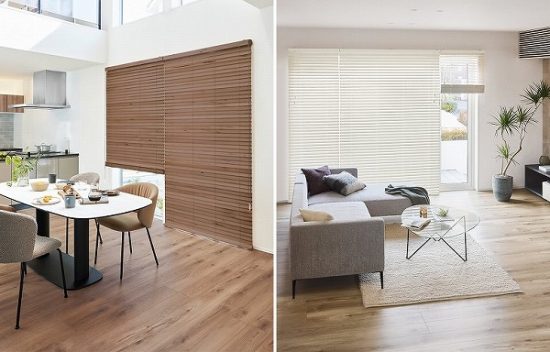 床の色とウッドブラインドのコーディネート