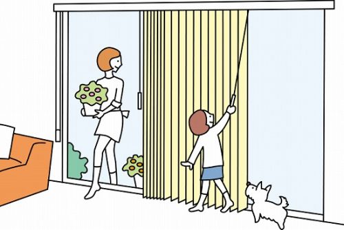 バーチカルブラインド 操作方法 イラスト