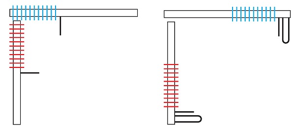 コーナー窓 羽根の寄せ方