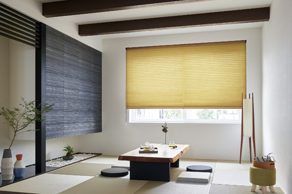 プリーツスクリーン　畳コーナーと相性が良い